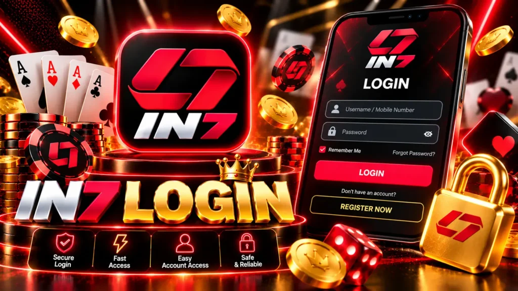 IN7 Login page with secure account access information